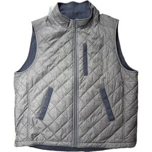 Madison Creek Sautee Reversible Vest Mens XXL Blue Gray Check Outdoor